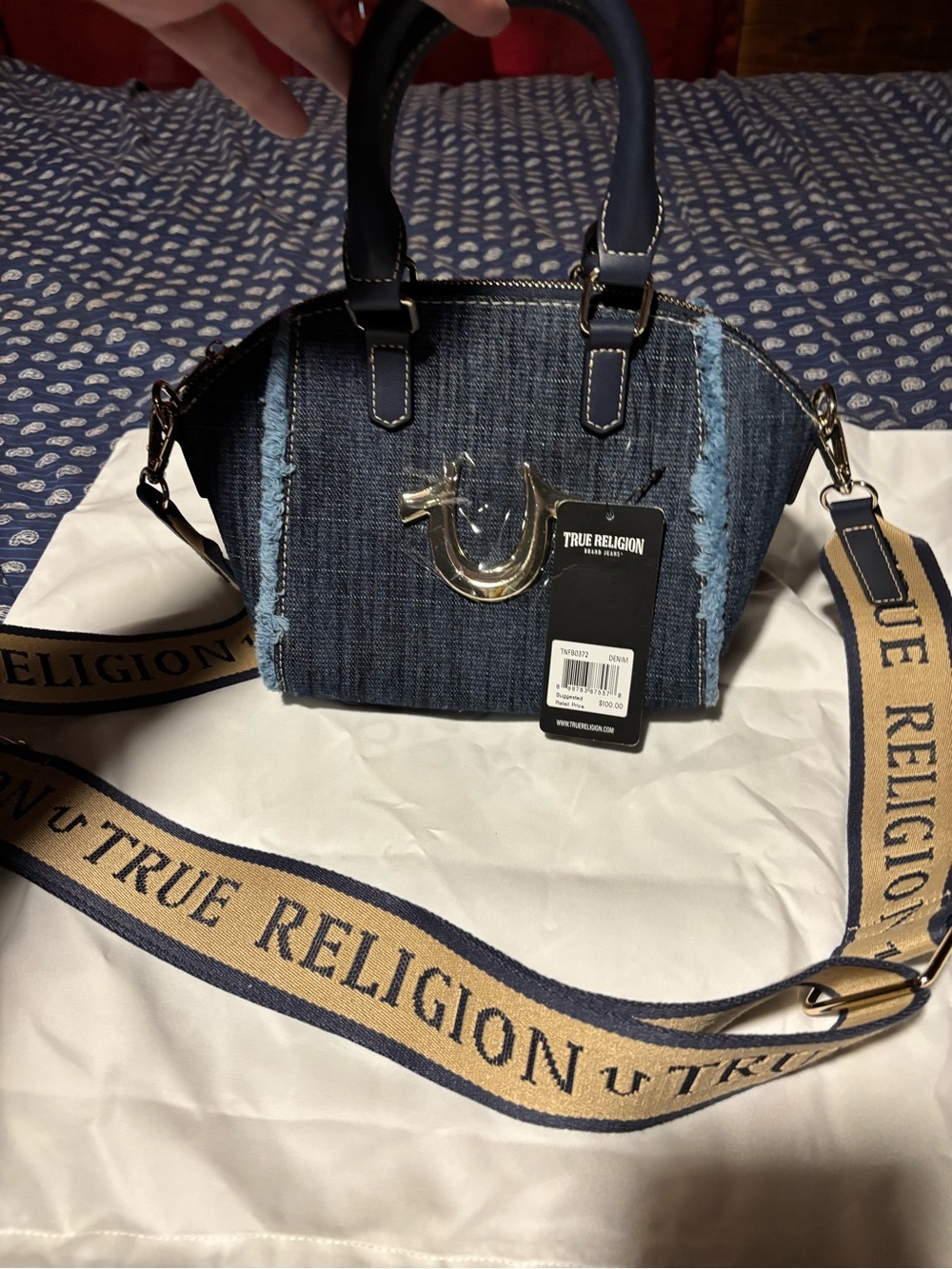 True Religion Denim small satchel  in Dark Blue